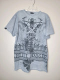 Artful Dodger Y2K Men Shirt Skull Embroidered Graphic Double Sided Mall Goth