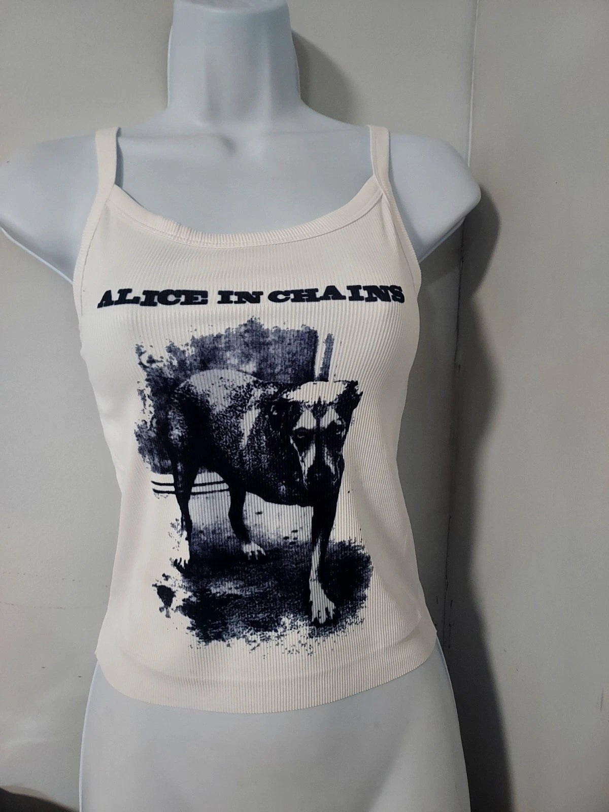 Alice in Chains Tripod tank top 3 Legged Dog Hand Cropped ribbed shirt Aic