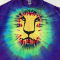 Lion Face Shirt Mens XL Tie Dye Purple Wildlife Gildan