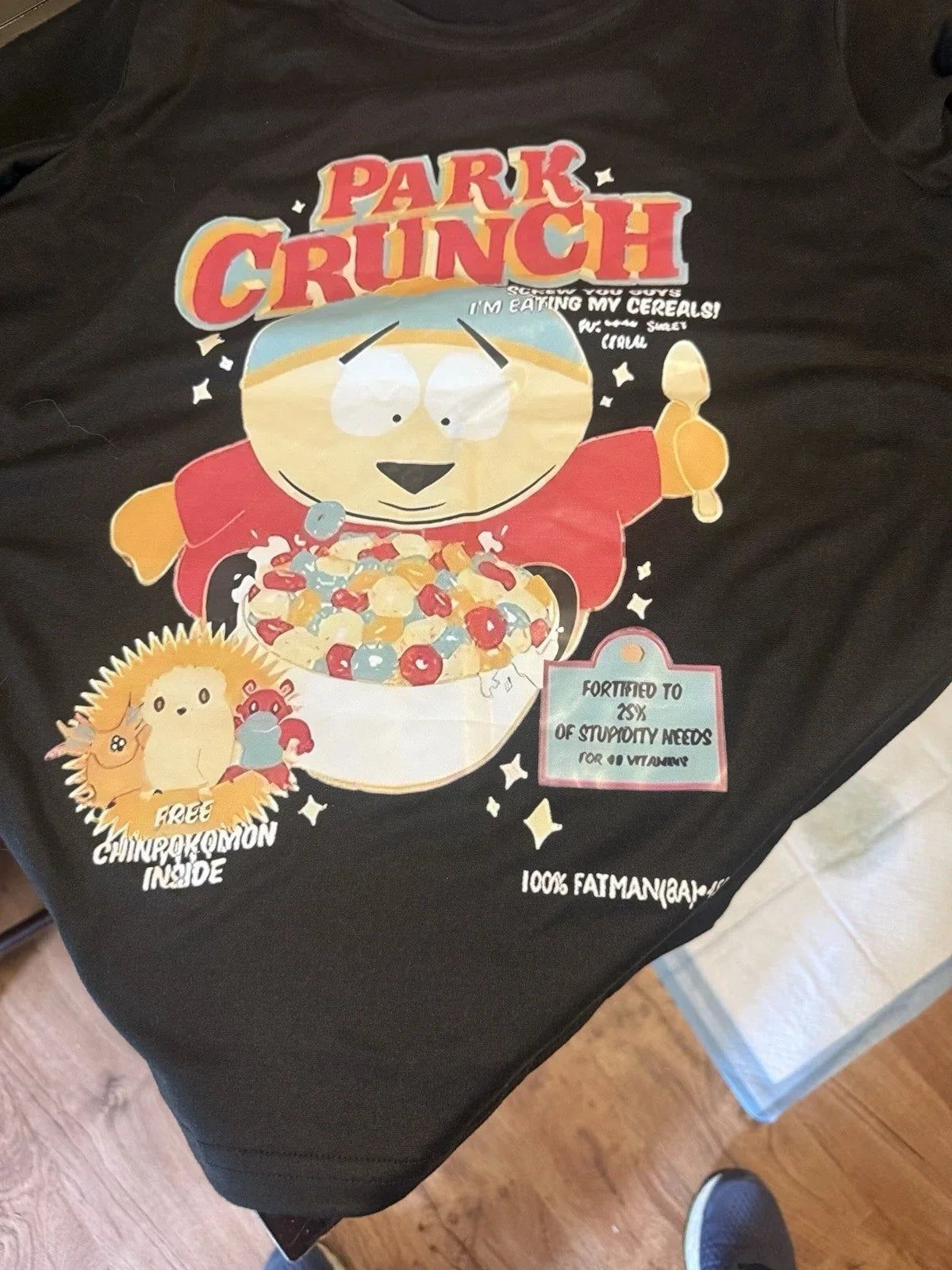 South Park Men’s L black Polyester graphic print T-shirt crew neck short sleeve