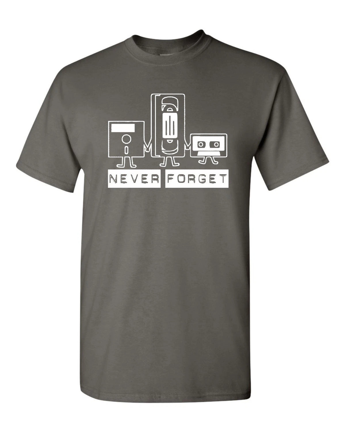 Never Forget Sarcastic Cassette Graphic Adult Humor Funny Tee Shirt 1858