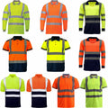 Hi Vis Viz T-Shirts High Visibility Reflective Tape Safety Security Work Top Uk