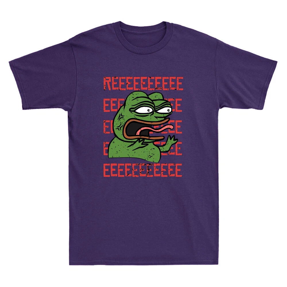 Pepe The Frog Reeee Dank Meme Funny Frog Lover Gift Vintage Men's Cotton T-Shirt