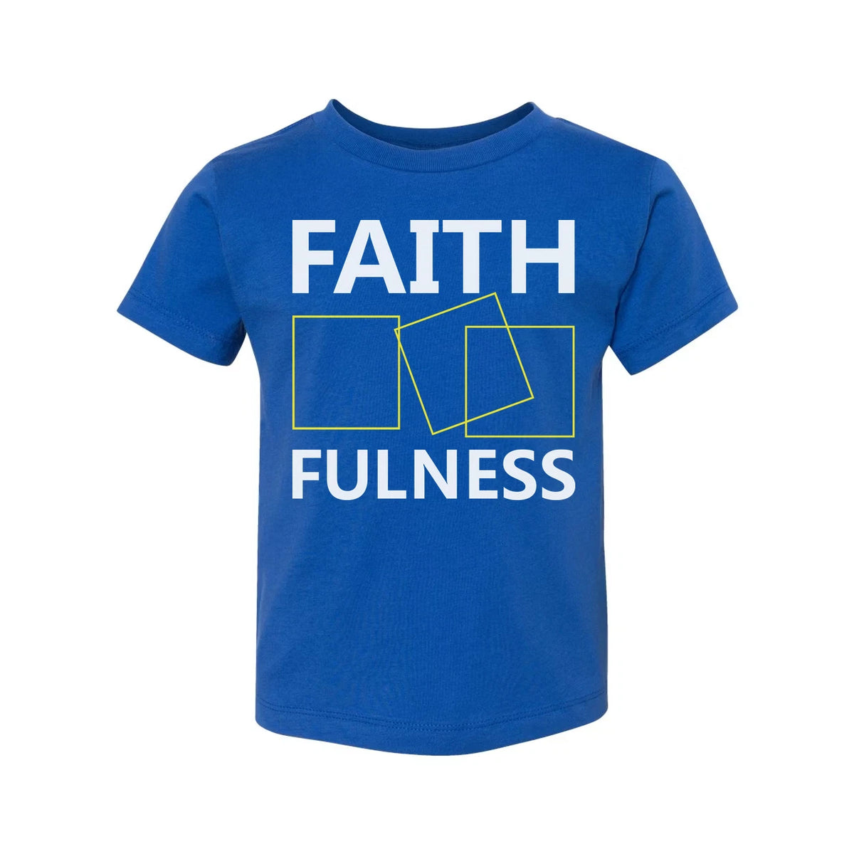 Faithfulness Christian Unisex Graphic T Shirt With Modern Yellow Square Outline