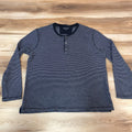 Banana Republic Mens XL Henley Shirt Grey Striped Long Sleeve Cotton