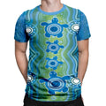 Aboriginal Style Shortsleeve 3D Print T-Shirt Turtle Printed Casual Top Comfy