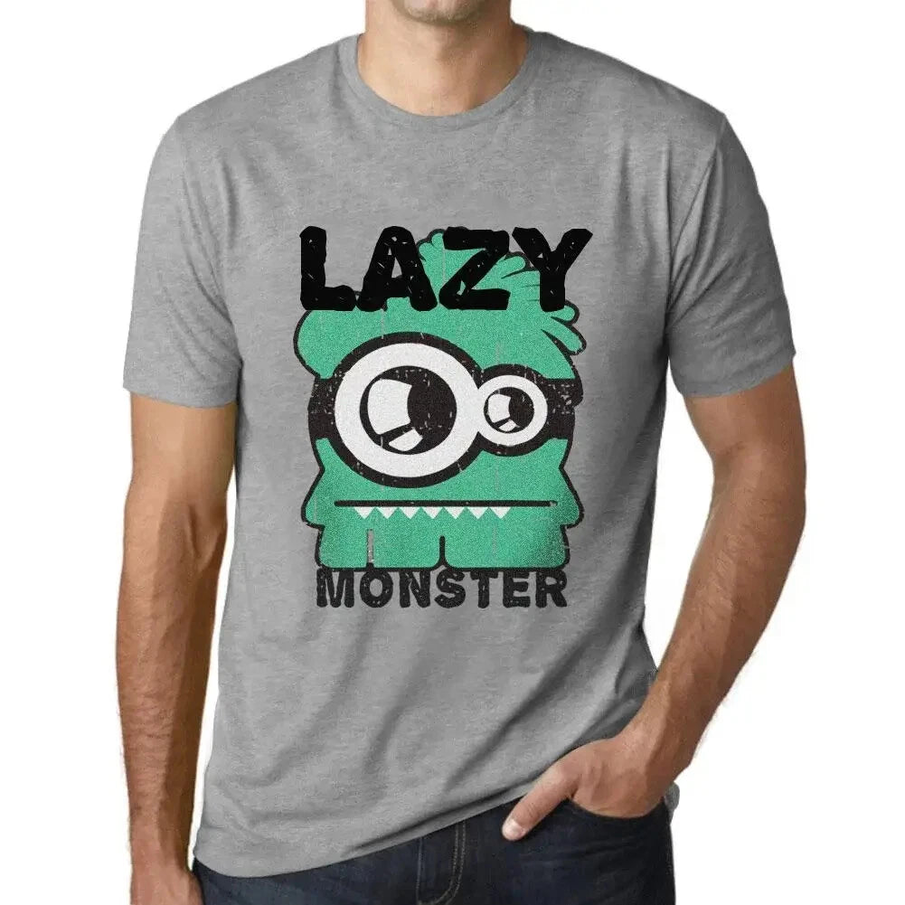 Heren Grafisch T-Shirt Luie Monster – Lazy Monster – Eco-vriendelijk Grappige