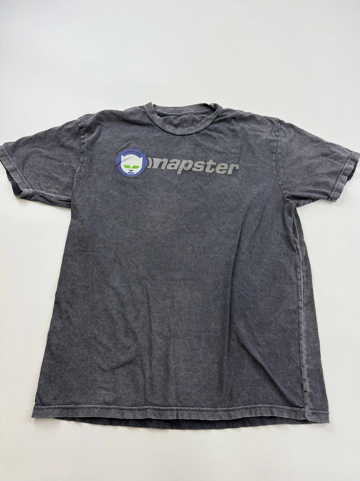 Napster Shirt Mens XL Gray Logo Graphic Tee Tagless Y2K Internet Music Retro