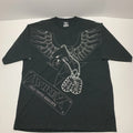 Vintage Avirex T-Shirt Y2k Eagle Dog Tag Black Oversized Tee Mens Size 3XL