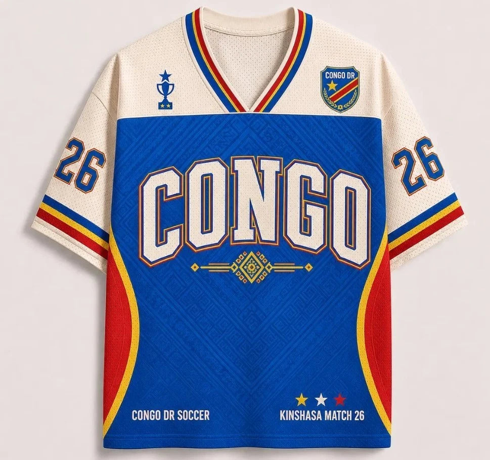Congo DR Jersey, DR Congo Fan Shirt, Kinshasa Match 26 Game Day
