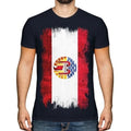 FRENCH POLYNESIA GRUNGE FLAG MENS T-SHIRT TEE TOP POLYNÉSIE FRANÇAISE POLYNESIAN