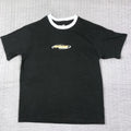 Welcome Skateboards Shirt Mens Large Black Ringer Logo Skate Tee 100% Cotton