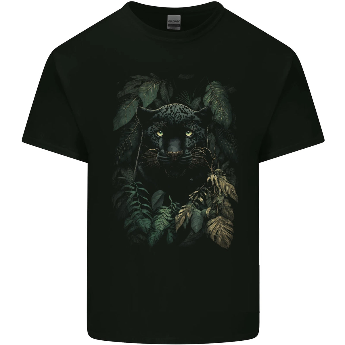 A Black Jaguar Wild Cat Mens Cotton T-Shirt Tee Top