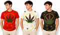 Men’s T Shirts Ganja Leaf Weed Cannabis Top Shirt Urban Hip Hop Tee Marijuana