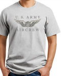 US Army Aircrew T-shirt  Ash, White, Khaki Size S-3XL 100% Heavy Cotton