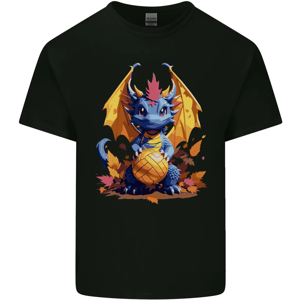 Cute Volleyball Dragon Kawaii Mens Cotton T-Shirt Tee Top