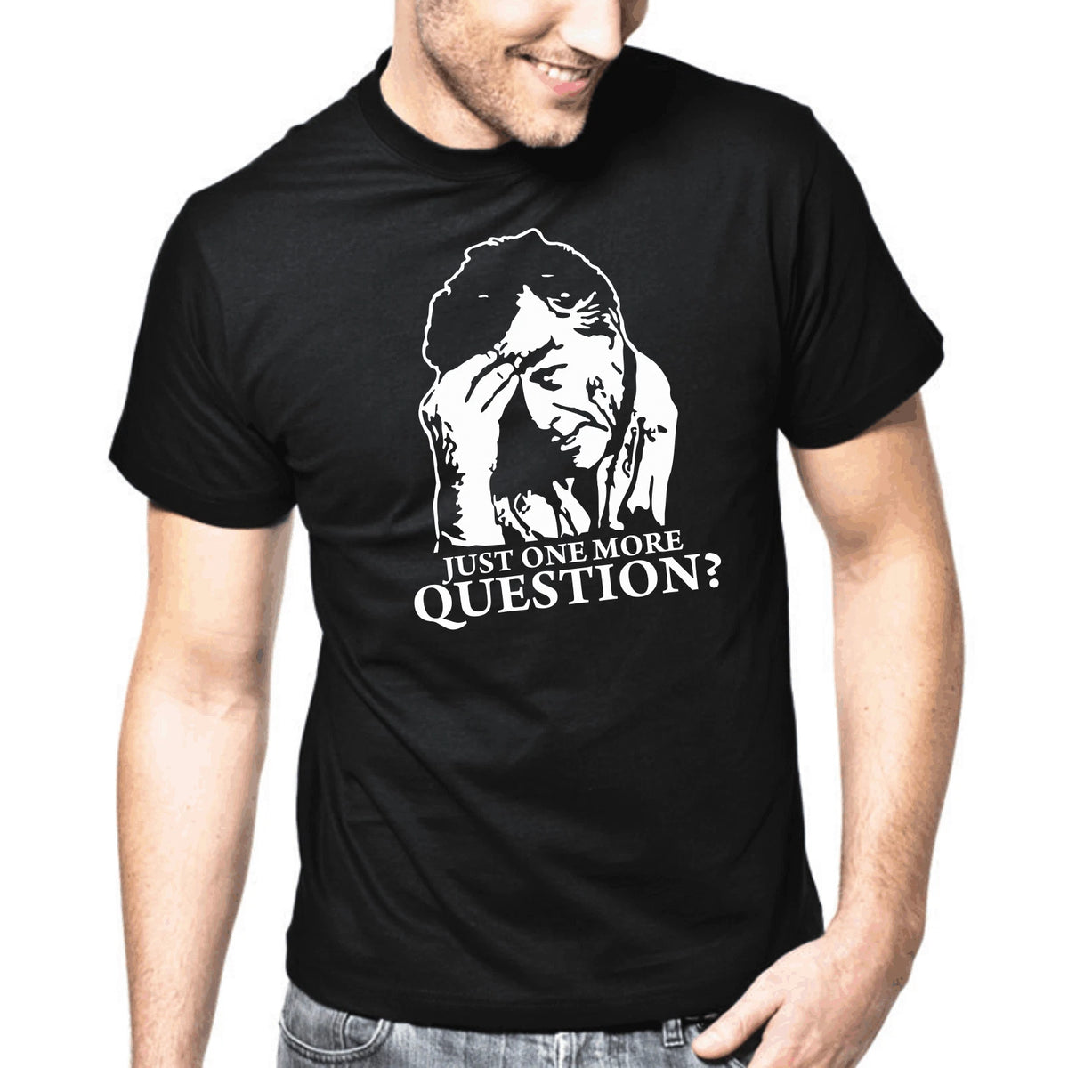 Columbo Just One More Question Retro Sayings Gift Funny Fun Comedy T-Shirt