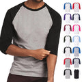 Raglan 3/4 Sleeve New Plain T-Shirt Baseball Tee Jersey Sports Men's Tee 5700