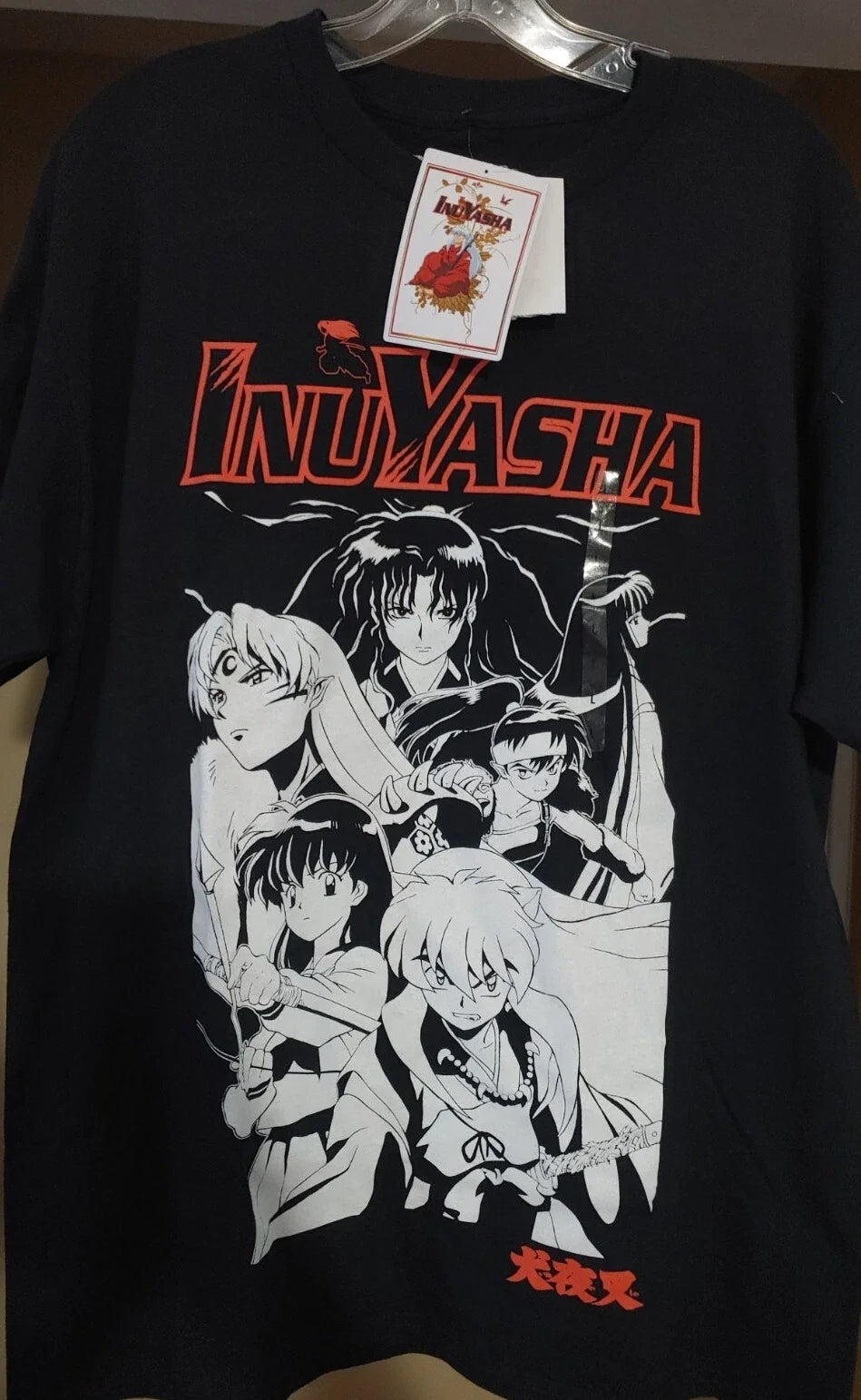 Official Inuyasha Anime Graphic T-Shirt Short Sleeve Mens Size L Black