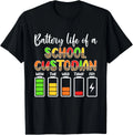 School Custodian Battery Life School Janitor Gift Unisex T-Shirt