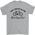 Cycling A Bike for My Wife Cyclist Funny Mens T-Shirt 100% Cotton