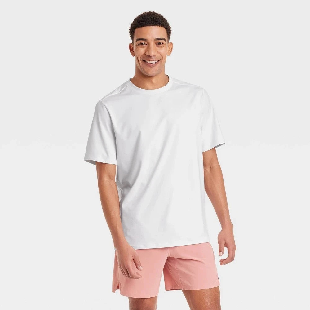 All in Motion Men's Relaxed Fit Soft Stretch T Shirt White Size XL NWT