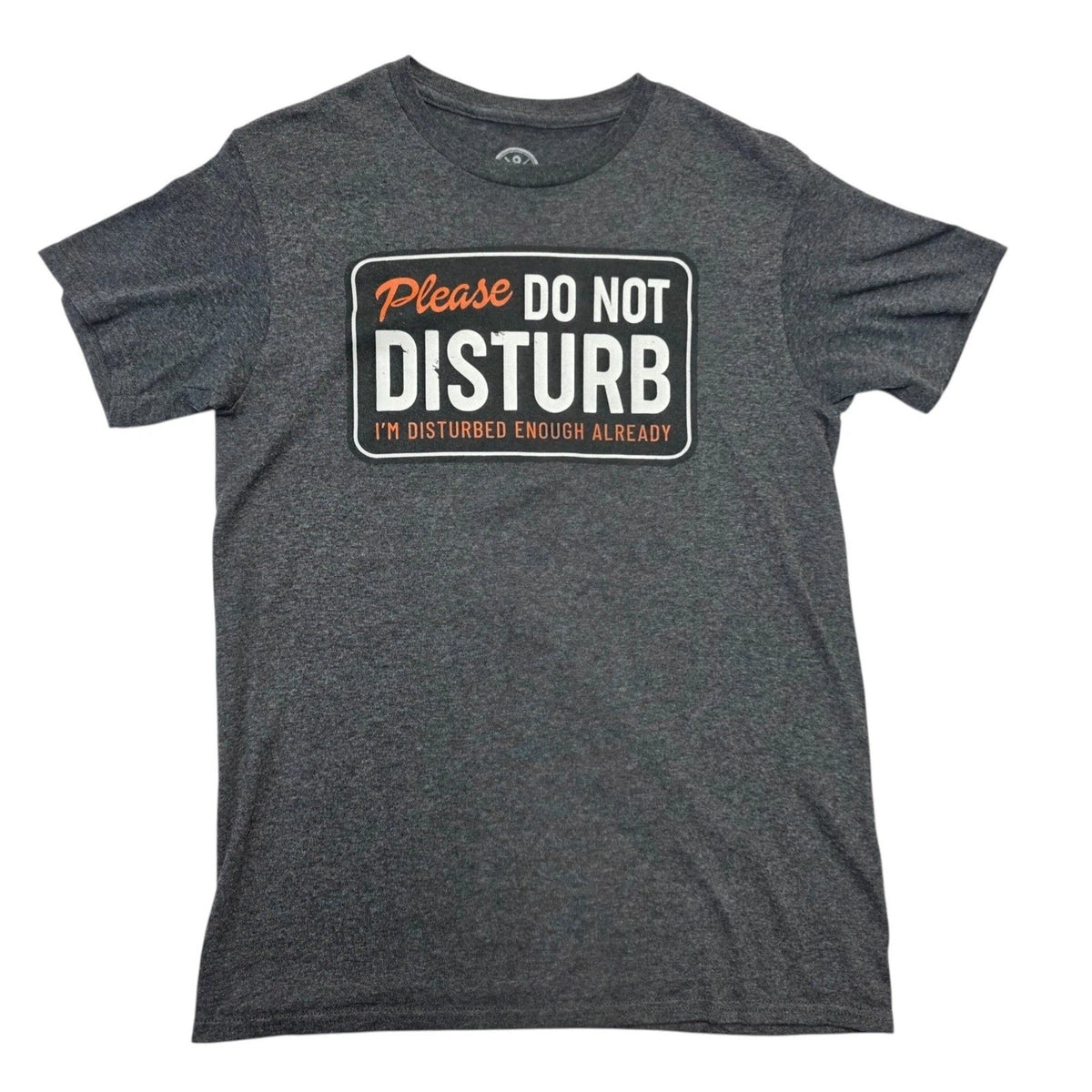 Please Do Not Disturb Graphic T Shirt Sz S Dad Joke Retro Gray Funny Slogan