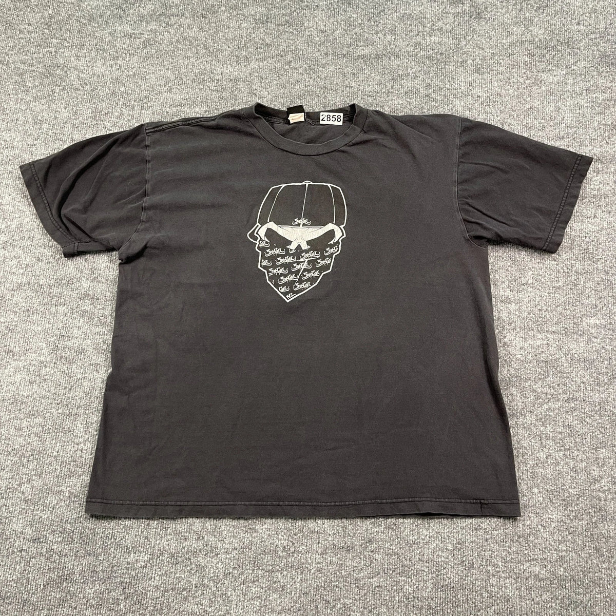 Vintage Y2K No-Fear So Cal Bandana Skull Shirt XL 24x25 Black