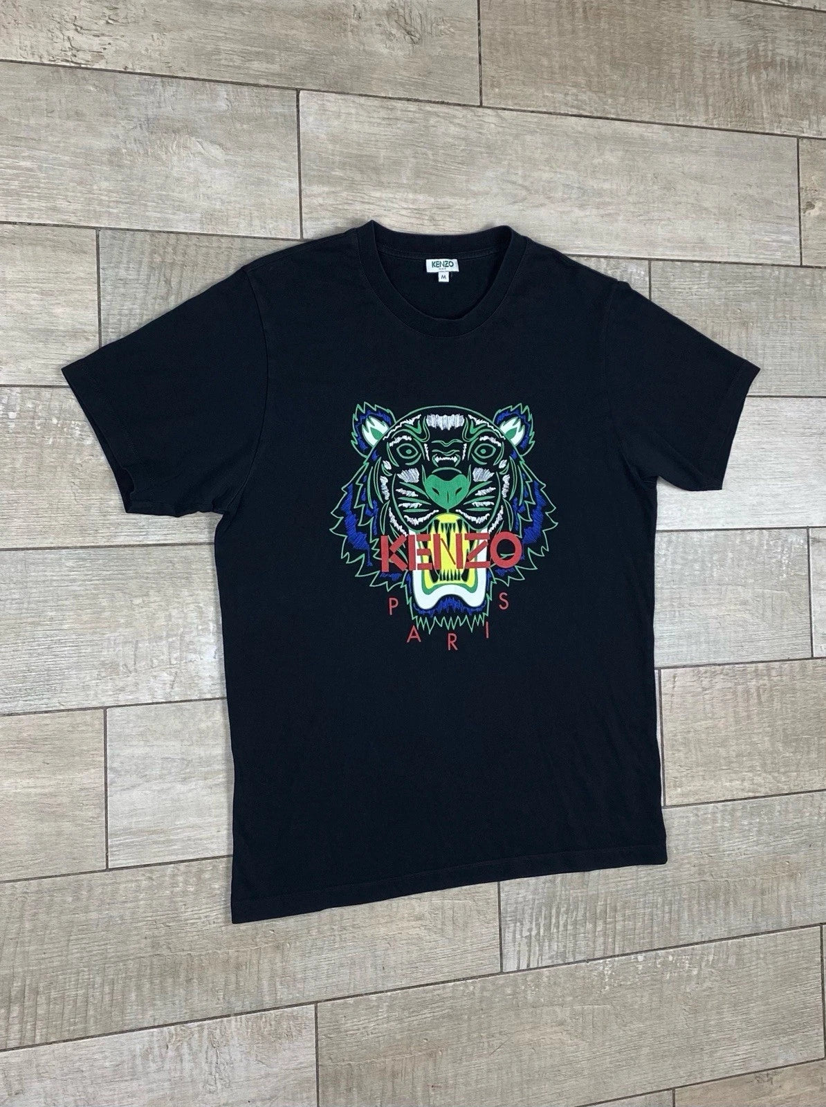 🐅 Y2K Kenzo Paris Big Tiger T-Shirt Rare Retro Hype size M color Black
