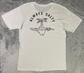 Chomp T-Shirt Mens Large White Always Salty Graphic Palm Tree Middle Finger Tee