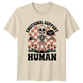 Funny Emotional Support Human T-Shirt Skeleton Aesthetic Coffee Humor Gift