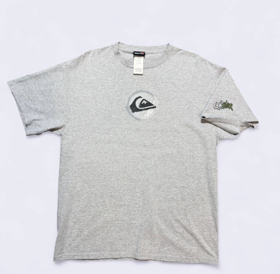 Y2K’s Quiksilver Double Sided Graphic Print T-Shirt Large Grey