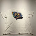 DOM T-Shirt Mens XL White Basic Cotton Retro "Stray Chill" Logo Short Sleeve