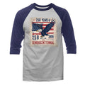 250 Years of American Independence Day US Flag 4th of July 3/4 Sleeve Raglan