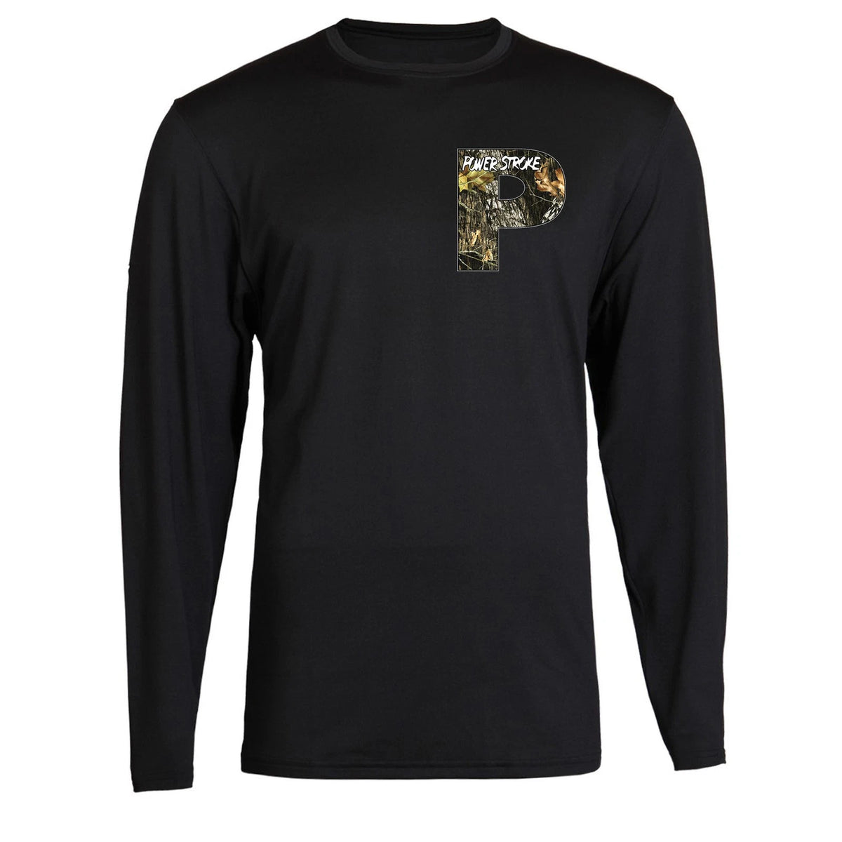 Camo Powerstroke Small P T-Shirt Unisex Black Color Front S - 2XL Long Sleeve