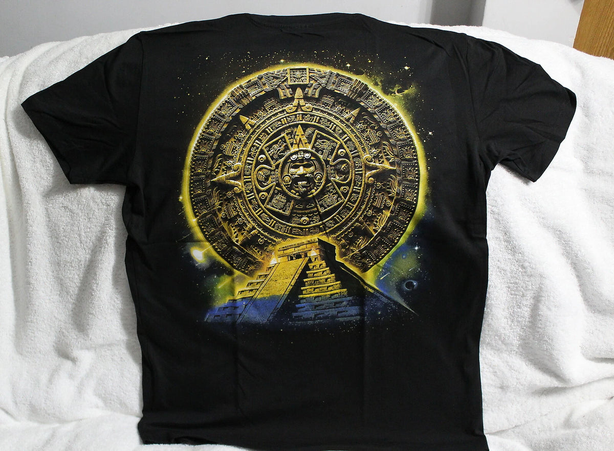 AZTEC CALENDAR SUN STONE MAYAN MEXICO PYRAMID T-SHIRT
