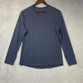 Lululemon Shirt Mens Large Blue Long Sleeve Crew Neck Soft Stretch Athletic Logo