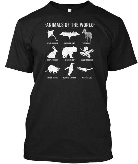 Simple Vintage Humor Funny Rare Animals Of World T-Shirt Made In USA S To 5XL