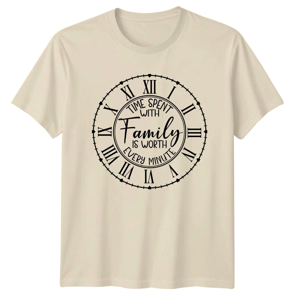 Time Spent With Family Is Worth T-Shirt Clock Design Inspirational Christmas