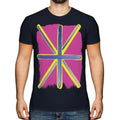 Pop Art Union Jack Herrenmode Aufdruck Top Großbritannien Flagge GB Team