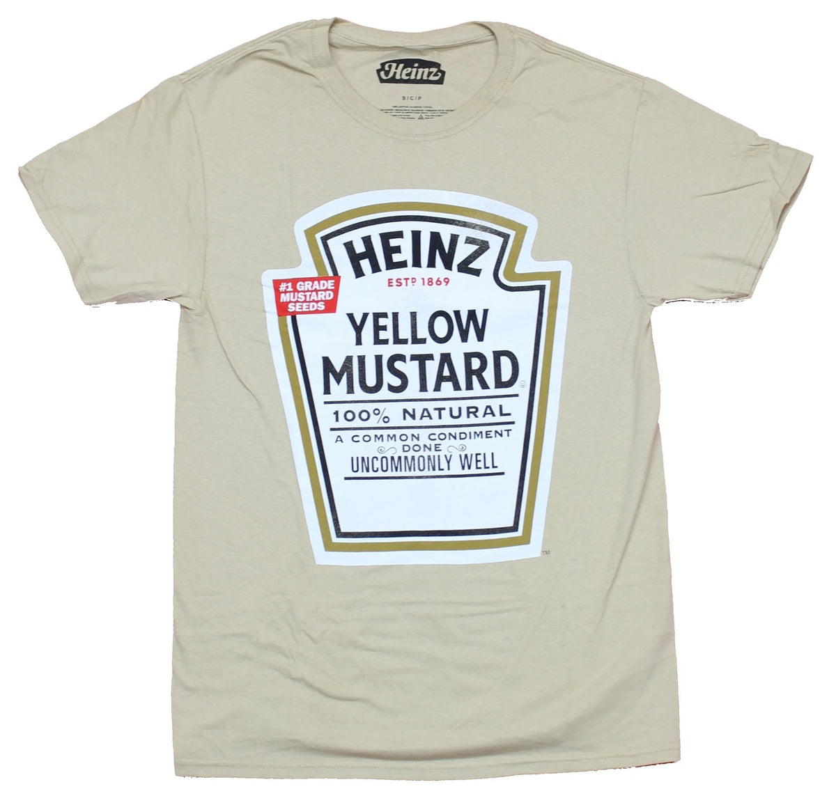 Heinz Yellow Mustard Adult New T-Shirt  -  Classic Bottle Label Pic