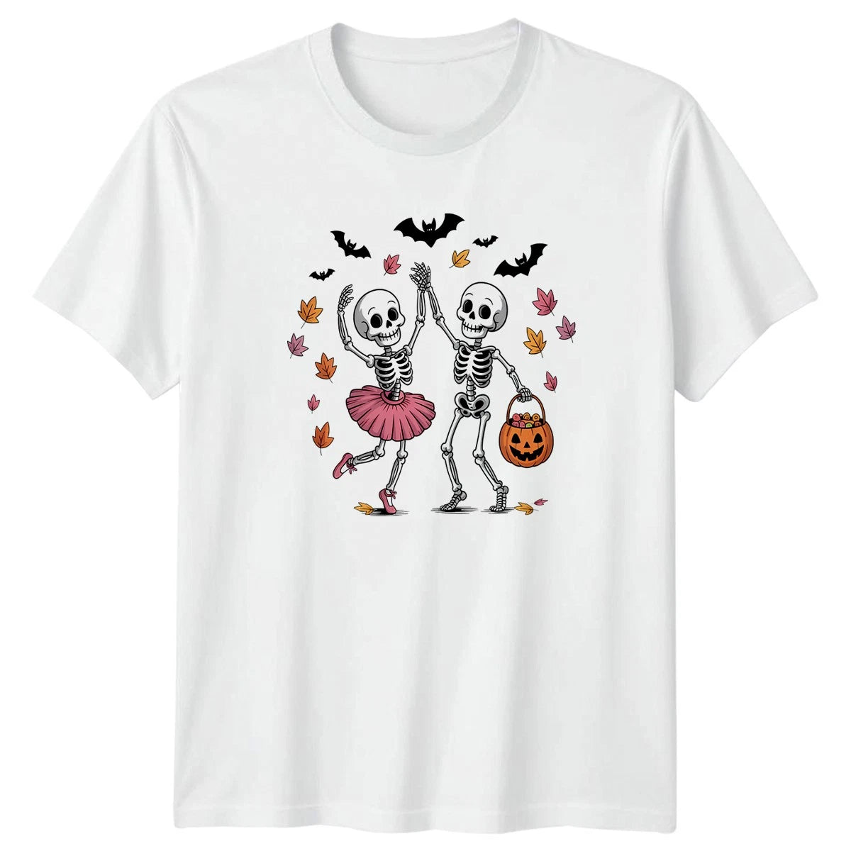 Dancing Skeletons Halloween Trick Or Treat Cute Spooky T-Shirt Halloween Gift