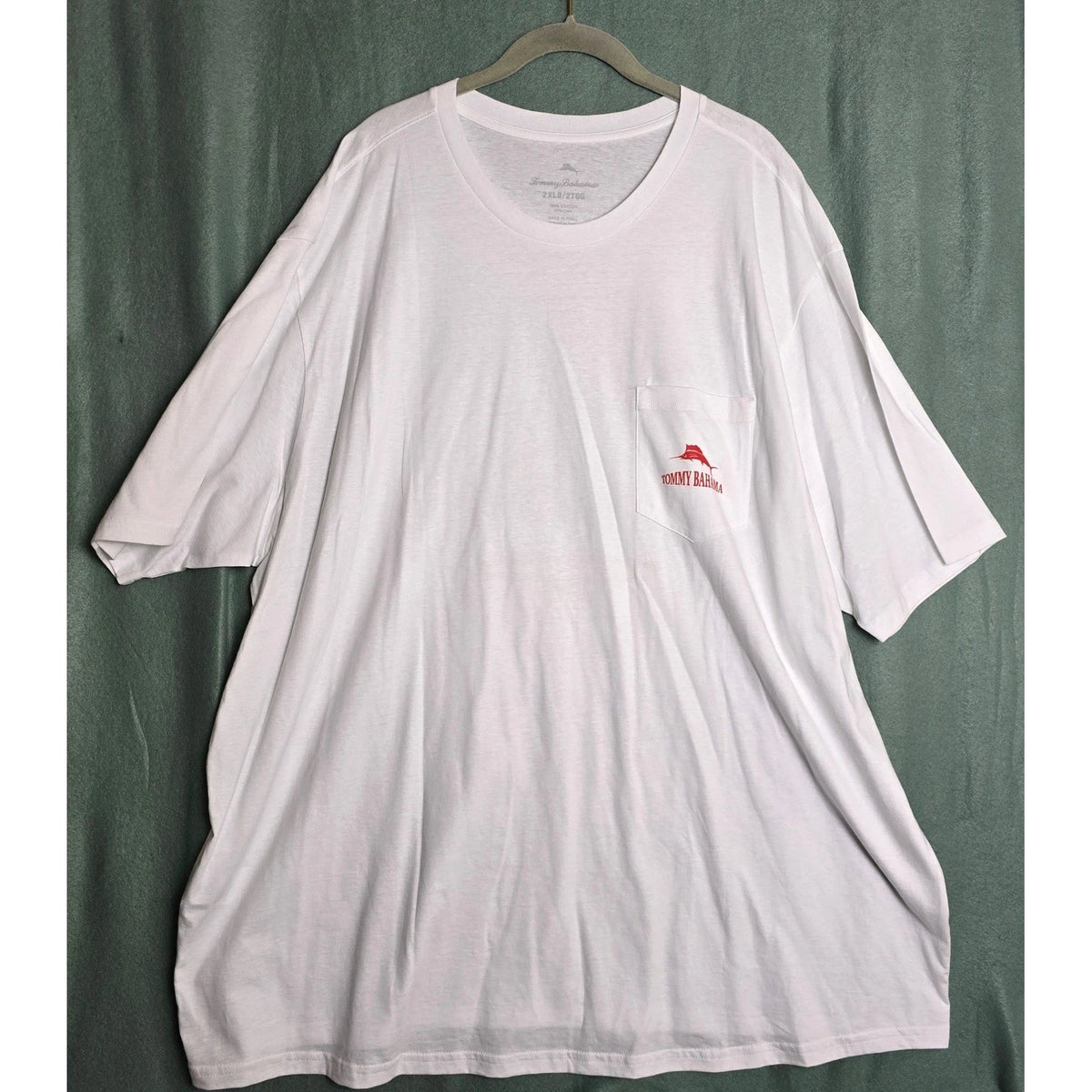 Tommy Bahama Mens 2XLB White Iron Out The Details Golf Pocket Graphic T-Shirt