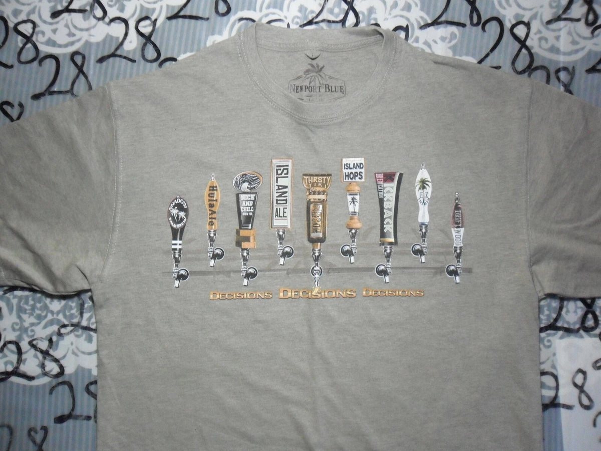 Large NWOT Decisions Decisions Decisions Hawaiian Beer  T Shirt