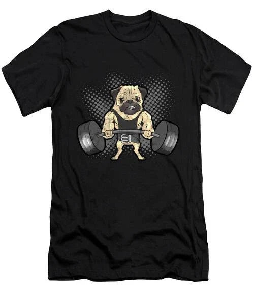 Pug Funny Powerlifting Deadlifting Pug Gift T-Shirt S to 3XL