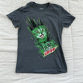 😼 Vintage Y2K Mountain Dew Green Kitten Scratching T-Shirt Size Small *RARE* 🍵