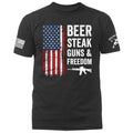 Guns & Freedom 2nd Amendment Veteran Military Patriotic US Flag T-shirt