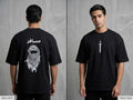 Premium Musafir & Al-Zaman Arabic Calligraphy Black Drop Shoulder T-Shirt