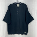 Men's Levi's Short Sleeve Henley Shirt Knit Ribbed Sz Large Black