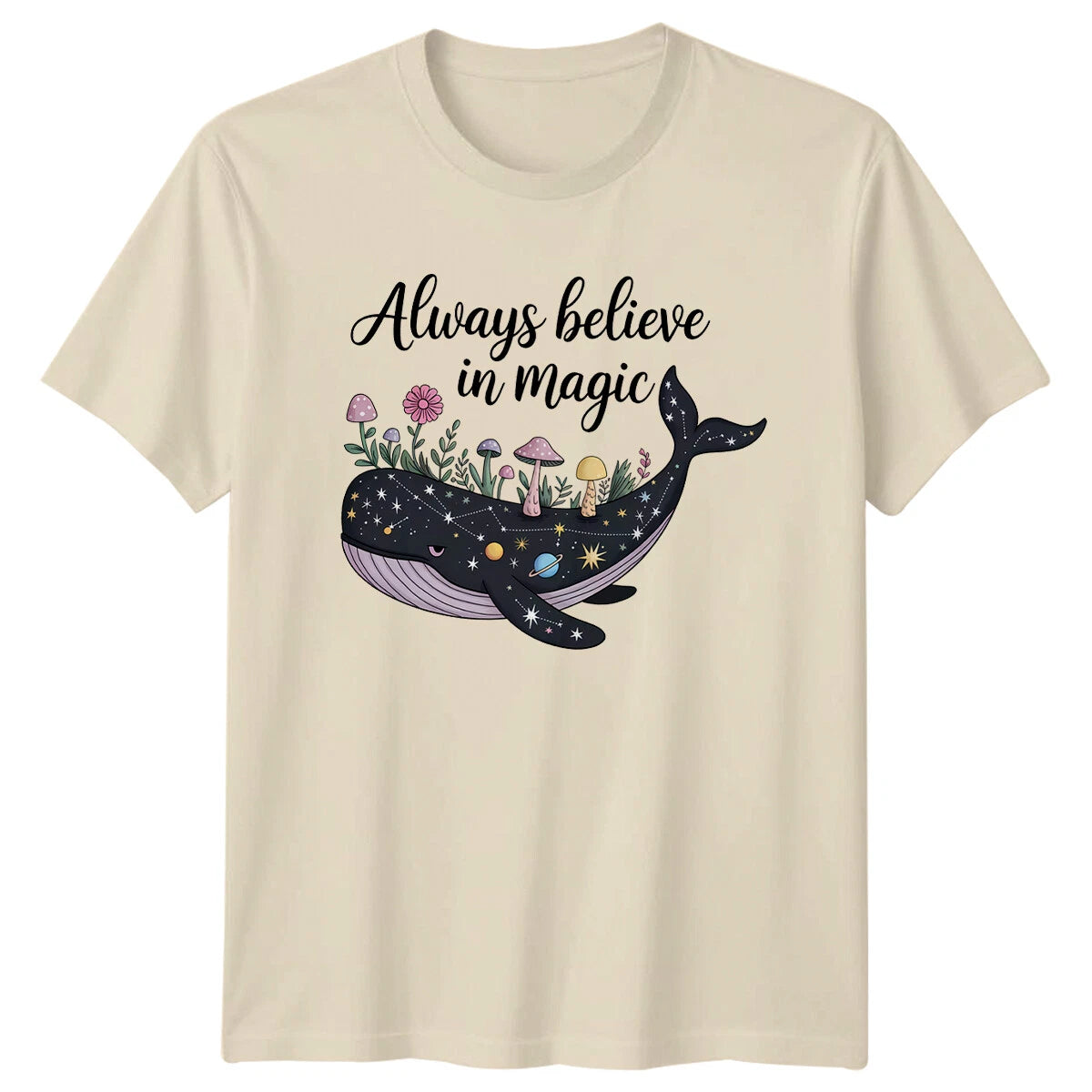 Always Believe In Magic Celestial Whale Boho T-Shirt